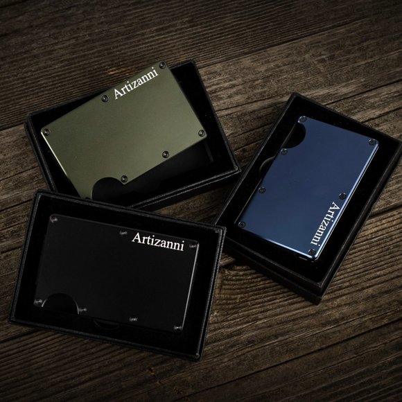 Minimalist Money Clip Aluminum Metal Credit Card BLACK FRIDAY CYBER MONDAY DEALS - Picture 2 of 6